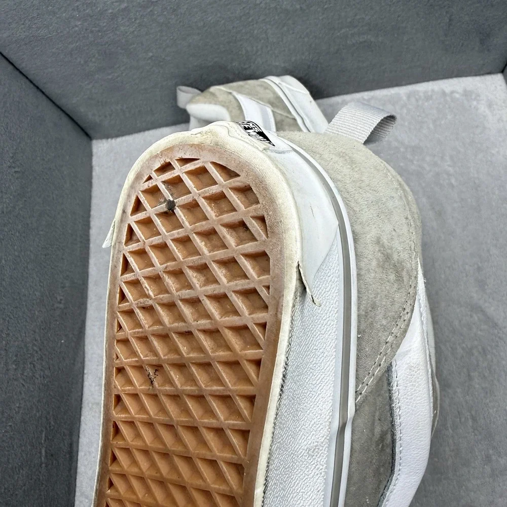 Vans Knu Skool Suede Chunky Skate Shoes Gray White Men's Size 12